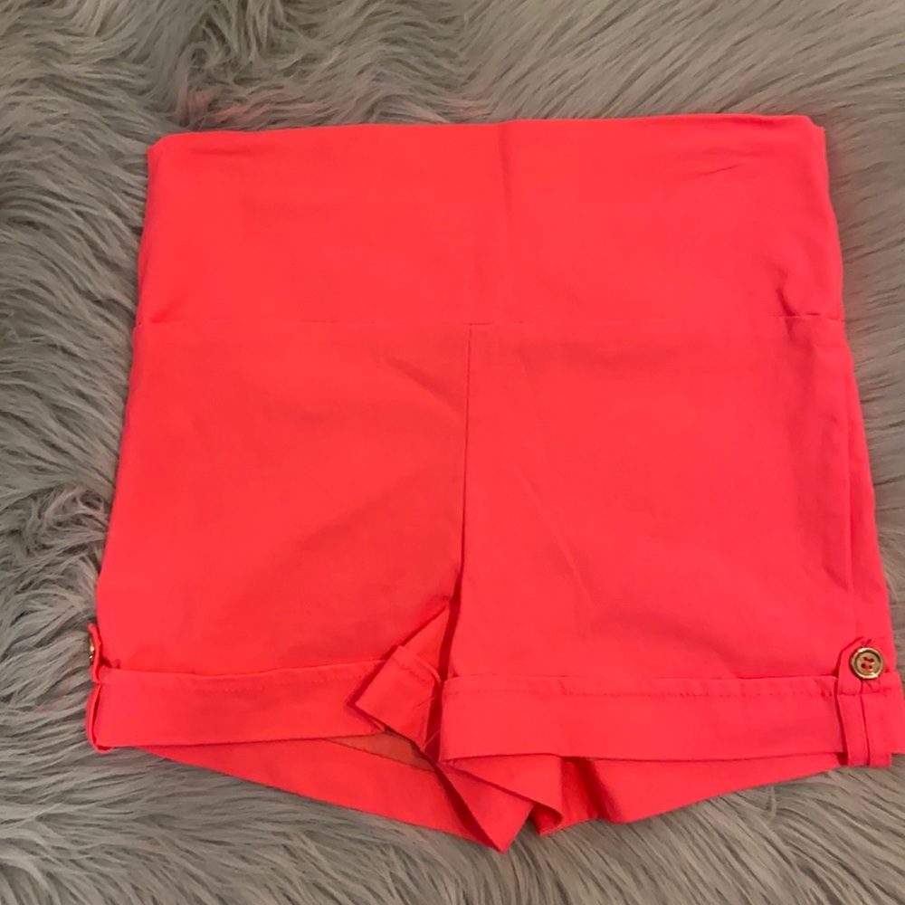 Pink High Waisted Rayon Shorts